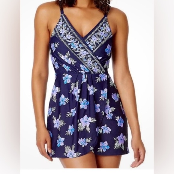 Lands End Women Tulip Wrap Mini Swim Dress size s - Picture 1 of 12